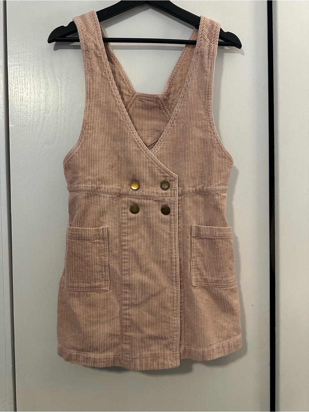By Together Corduroy Pinafore Mini Dress M Blush Pink Overall